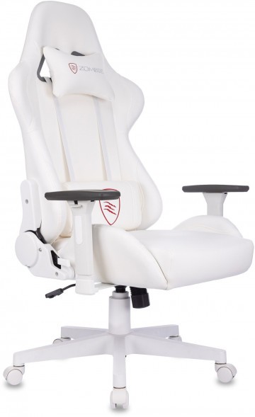 Кресло игровое Zombie Neo белый эко.кожа крестов. пластик пластик белый