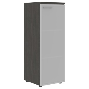 Шкаф колонка с стеклянной дверью в алюминиевой раме (R) и топом XMC 42.7(R) 432х432х